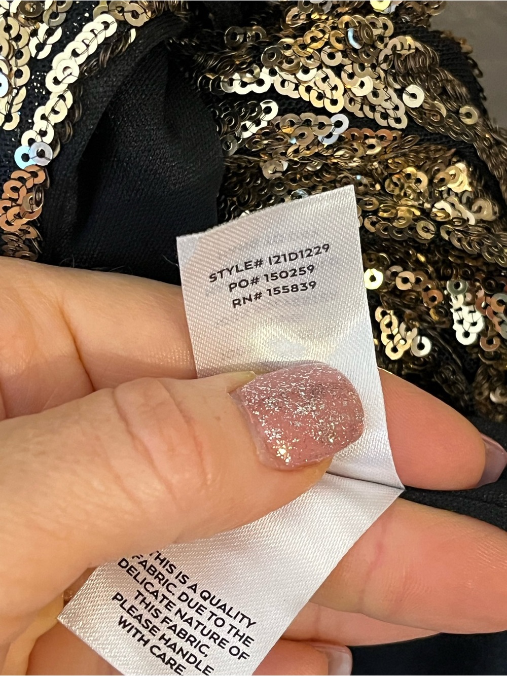 NWOT Lulus Gold Black Sequin Faux Wrap Mini Dress Long Sleeve Party S Vegas - Picture 11 of 11